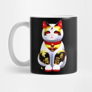 Japanese Lucky Cat Maneki Neko Painting Mug